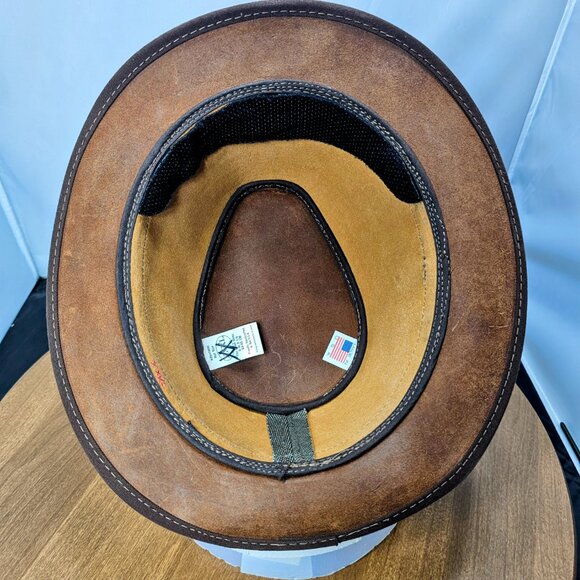 Eco Soho Leather / Fabric Fedora American Hat Makers | Brown | XX-LARGE RARE - Picture 8 of 9